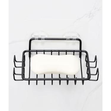 Imagem de Suporte de saboneteira com 4 ganchos, suporte de saboneteira de aço inoxidável para banheiro