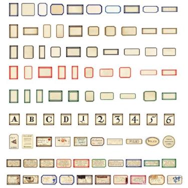 Imagem de 100 peças de adesivos vintage para scrapbook - Mini adesivos decorativos versáteis para cadernos, bolsas, vidro, decorações de férias, kits de artesanato faça você mesmo, estética, placa