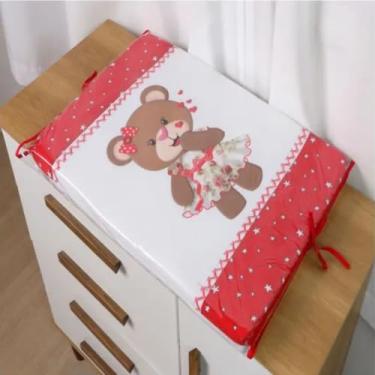 Imagem de Trocador de Fraldas Americano Sublimado com Capa Bebê Cômoda (Jujuba)