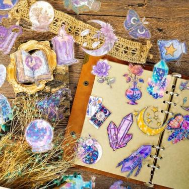 Imagem de Magical Potion Stickers,PET Transparent Stickers - Magical Witchcraft Design with Crystals, Cauldrons, Stars & Moons for DIY Crafts, Laptop, Guitar, Luggage, Skateboard, Motorcycle Deco