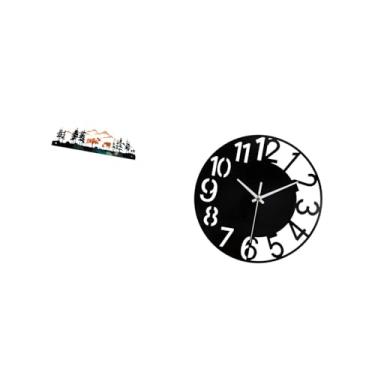 Imagem de Fenteer Relógio Decorativo de Acrílico com Escultura de Veado para Pendurar, para Jardim, Cerca, área Externa, Interna, Hotel, Escritório, Casa, Banh