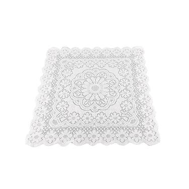 Imagem de Toalha de mesa de renda, borla feita à mão, padrão vazado, pano de fundo macio e confortável, para café em casa