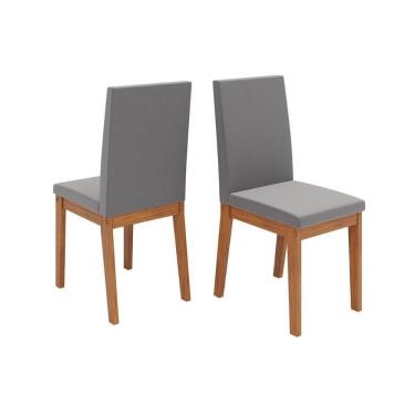 Imagem de Cadeira Sala De Jantar Suzy Kit 2 Un Freijo-suede Lunar Grafite - Dj Móveis