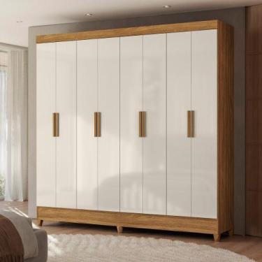 Imagem de Guarda-Roupa Marajó Paris 8 Portas 2 Gavetas Moval, Freijo Off White