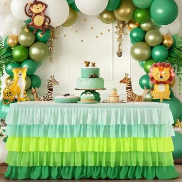 Imagem de Saia de mesa Besutolife Tutu com babados 76x183cm verde