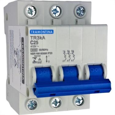 Imagem de Disjuntor Tramontina ''Din'' Tripolar 25A. C - TRAMONTINA ELETRIK