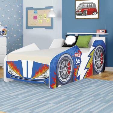 Imagem de Cama Infantil Tuboarte Carro Veloz 100% MDF, Veloz Blue