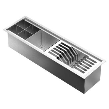Imagem de Canal Organizador de Cozinha Docol 60cm em Aço Inox com 3 Módulos