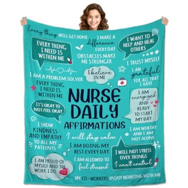 Imagem de Presentes de enfermeira para mulheres e mulheres, cobertor diário de lã macia para enfermeiras profissionais de enfermagem, escola de enfermagem, presentes de aniversário de pós-graduação 152 x 127 cm