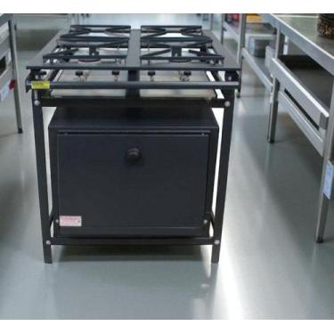 Imagem de Fogão Industrial 4 Bocas Ap P5 30x30 com Forno Leona - Mr Fogões