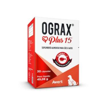 Imagem de Ograx Plus 15 Suplemento Veterinário Ômega 3 30 Caps - Avert
