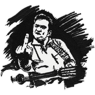 Imagem de Johnny Cash Guitar Hero Fender Saia Rockabilly Rocker Biker Iron on Patch Badge