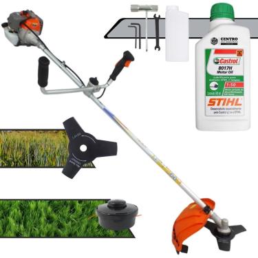 Imagem de Roçadeira Profissional Lateral Vulcan Vr330p À Gasolina 2t 33cc 1,2hp + Óleo Castrol Stihl 2 Tempos 500ml