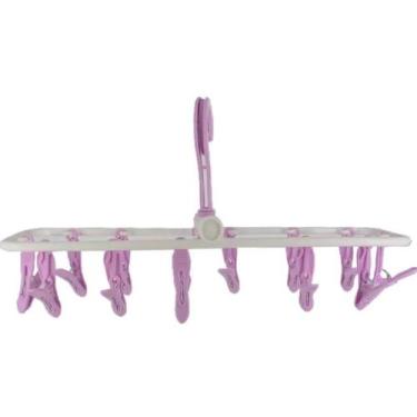 Imagem de Varal De Roupas Íntimas Dobrável 12 Prendedores Mini - FUXING, Rosa