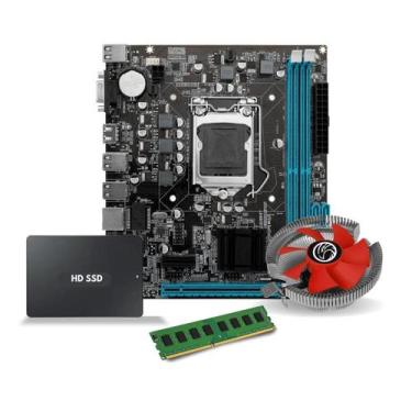Imagem de Kit Pl Mãe H61 + Cooler+memoria 8gb+ssd 240 - POWERPC