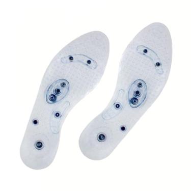 Imagem de Palmilha Magnética Terapêutica de Gel Silicone, Transparente, 9.8 x 30 cm, Massagem Reflexológica, Alívio de Dores e Estresse, Unissex, Par