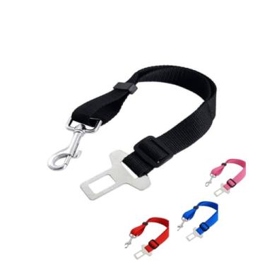 Imagem de Cinto de Segurança para Animais de Estimação, Coleira e Colete com Fivela Ajustável, Resistente para Cachorros (Preto)