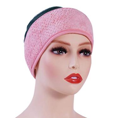 Imagem de Generic Acessórios de Cabelo Femininos Faixa Facial Macia para Maquiagem e Tratamento de Spa, Tamanho 8x63cm (rosa)