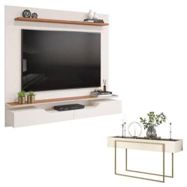 Imagem de Painel Para Tv Levi Off White Freijó E Aparador Para Sala Petri Off Wh