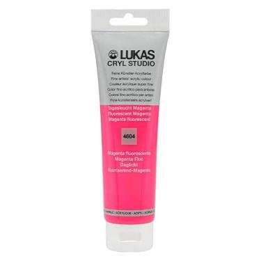 Imagem de Lukas Cryl Studio Artist Acrylics - Qualidade profissional, tintas de secagem rápida - Fluorescente magenta tubo de 125 ml
