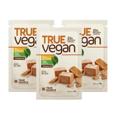 Imagem de 3x Sachê True Vegan Proteína Vegana Doce de Leite True Source 34g