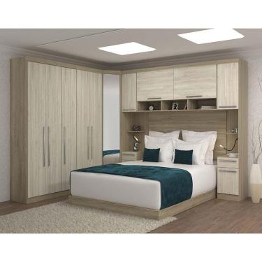 Imagem de Guarda Roupa De Canto Casal 4 Gavetas C/ Espelho E Cabeceira