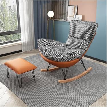 Imagem de FENOKD Cadeira de balanço moderna com apoio para os pés e estofamento à prova d'água para conforto da sala de estar ou quarto (tamanho único multicolorido)