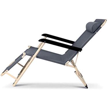 Imagem de Espreguiçadeira de jardim, espreguiçadeira, dobrável, cadeira reclinável com gravidade zero, cadeira reclinável resistente à ferrugem, cadeira de cama dobrável cinza portátil