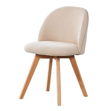 Imagem de Cadeiras de sala de jantar de cozinha moderna cadeira de jantar nórdica cadeira de lazer doméstica cadeira traseira pequena assento macio quarto mesa cadeira de maquiagem cadeira de unhas (cor: bege)