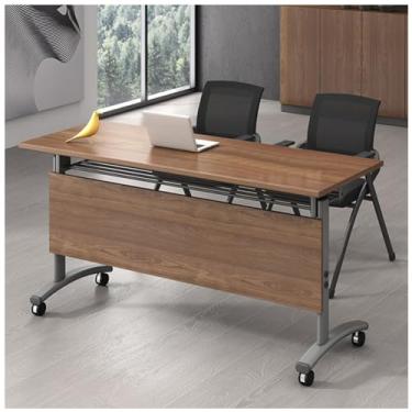 Imagem de Mesa de computador, mesa de escritório, mesa dobrável, mesa de computador, estação de trabalho, mesa para laptop, escritório doméstico para leitura, escrita, para escritório (120 x 40 x 75 cm)