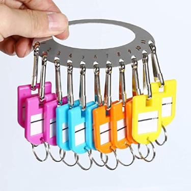 Imagem de WOTZOV Cofre para chaveiro, porta-chaves, disco de aço inoxidável grosso, etiquetas de chave de plástico, armário de chave de combinação (EE) (AE)