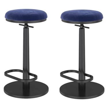 Imagem de Banquetas ergonômicas para pés, banquetas de bar ergonômicas, banco alto giratório com apoio para os pés, cadeira de balcão sem encosto, banco de design moderno para casa