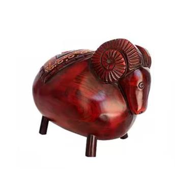 Imagem de ZABEES Cofrinho de madeira, ovelhas do zodíaco, ornamentos artesanais criativos presentes de aniversário caixa de dinheiro fofa cofrinho