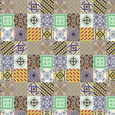 Imagem de Papel De Parede Azulejo Português Colorido Cozinha Banheiro - LRP