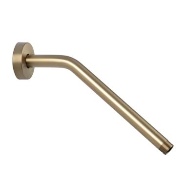 Imagem de KAPHOME Braço de chuveiro com flange, tubo de extensão de chuveiro de aço inoxidável de 28 cm, braço de extensão de chuveiro montado na parede para chuveiro fixo, braço de cabeça de chuveiro para