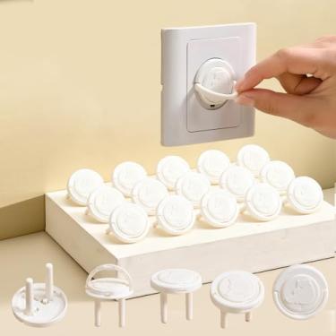Imagem de Capas de tomada à prova (pacote com 20) - Protetores elétricos de segurança para evitar choques de energia, protetores elétricos de segurança melhorados - branco