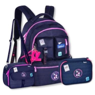 Imagem de Mochila com Lancheira Térmica e Estojo Box Kit Escolar Luluca-Feminino