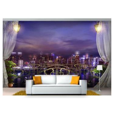 Imagem de Papel De Parede Paisagem Digital Varanda Noite  Dah18 - Você Decora