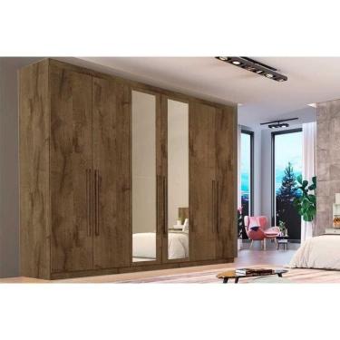 Imagem de Guarda Roupa 6 Portas (2 C/ Espelho) E 6 Gavetas Oslo Braúna - Europa