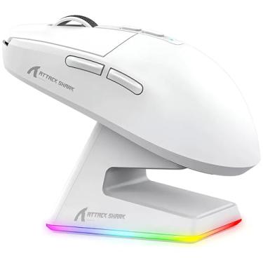 Imagem de Mouse Gamer ATTACK SHARK X6 com Fio RGB – Ergonômico, 6 Botões Programáveis e Alta Precisão (BRANCO)