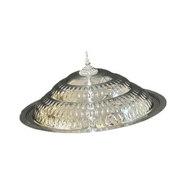 Imagem de AFXGUSD Cobertura para Barrar, Cúpula para Derreter Queijo, Cobertura para Hambúrguer, Cúpula para Chapa de Hambúrguer Teppanyaki, Prata