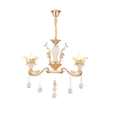 Imagem de Luminária pendente estilo europeu para sala de estar, luxuosa luminária de cristal para quarto, sala de jantar, villa minimalista, pacote para toda a casa, luminária suspensa (cabeça A-3 9W)