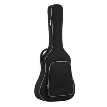 Imagem de menolana Mochila para guitarra com alças de ombro ajustáveis, ao desgaste, preta, com bolso frontal grande e acolchoada com 10 mm de espessura.