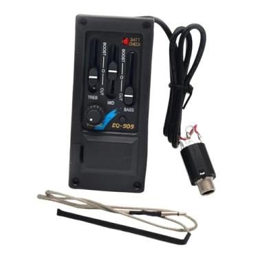 Imagem de menolana Captador de guitarra piezoelétrico com afinador e equalizador de 3 bandas - 505 para guitarras acústicas. Leve, portátil, robusto e com