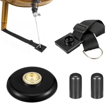 Imagem de Conjunto de pinos de violoncelo preto de 4 peças, âncora para violoncelo com batente de rocha, protetor de piso de borracha antiderrapante para apresentações de prática