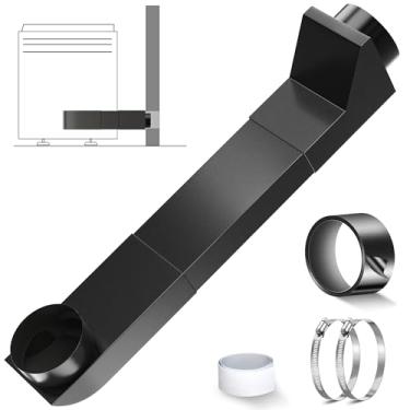 Imagem de Kit de ventilação telescópica para secador, periscópio de aço inoxidável ajustável, saída de secador, preto, liso, fino, duto de escapamento para economia de espaço