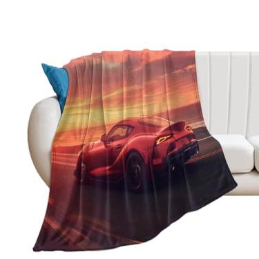Imagem de HouLaiZhe Cobertor Super Macio Flanela Speed Sup JDM Motion Blur Sunset Leve Cobertor de Refrigeração para Sofá-Cama Cadeira Sofá Carro Viagem ao Ar Livre Leve Quente 76 cm x 101 cm