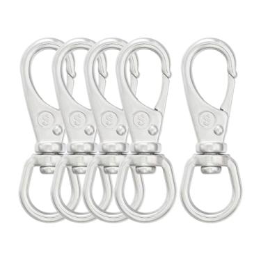 Imagem de SHONAN 2.7 Inch Swivel Snap Hooks, 5 Pack Stainless Steel 316 Swivel Spring Snaps, Flag Pole Swivel Snap Clips, Marine Grade Swivel Hook Clips for Scuba Diving, Dog leashes, Keychains, Bird Feeders
