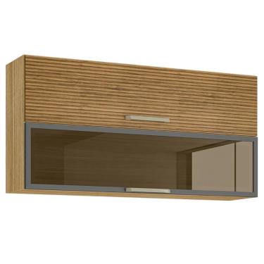 Imagem de Armário Com 2 Portas Basculante Banff Freijó Ripado Gris