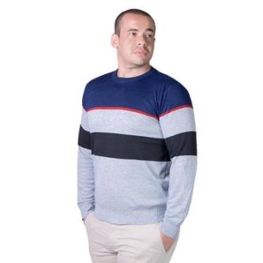 Imagem de Suéter Listrado Tricôt Masculino Broken Rules 590168 Marinho-Masculino
